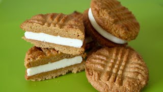 Easy Peanut Butter Cookie Ice Cream Sandwich