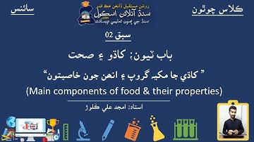 Main components of food & their properties| Science Class 4| Chapter 3| Lecture 2| Science in Sindhi