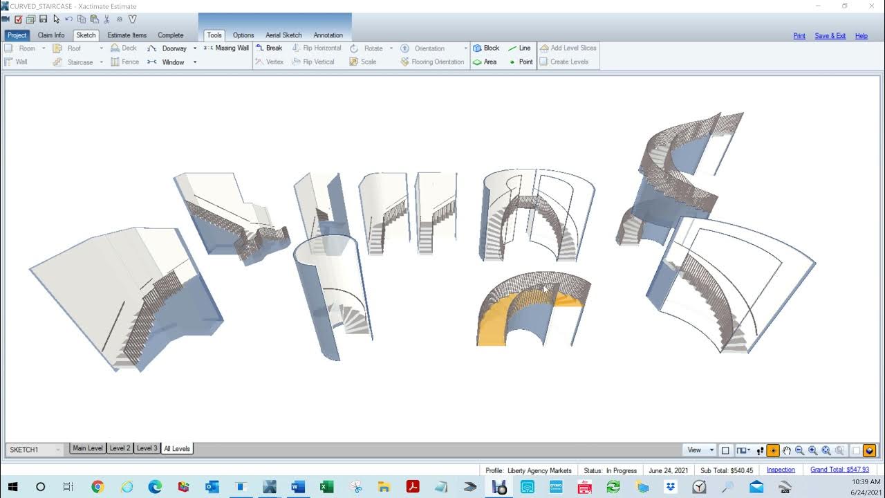 90 Degree Curved Staircase (Xactimate) YouTube