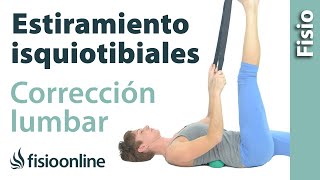 Estiramiento de isquiotibiales de las piernas con corrección de las lumbares