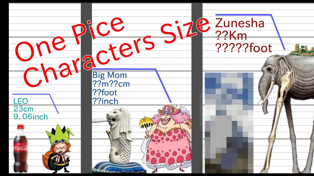 Video Comparing The Heights Of One Piece Characters ワンピースキャラの身長と様々なものを比較する動画 Anime Wacoca Japan People Life Style
