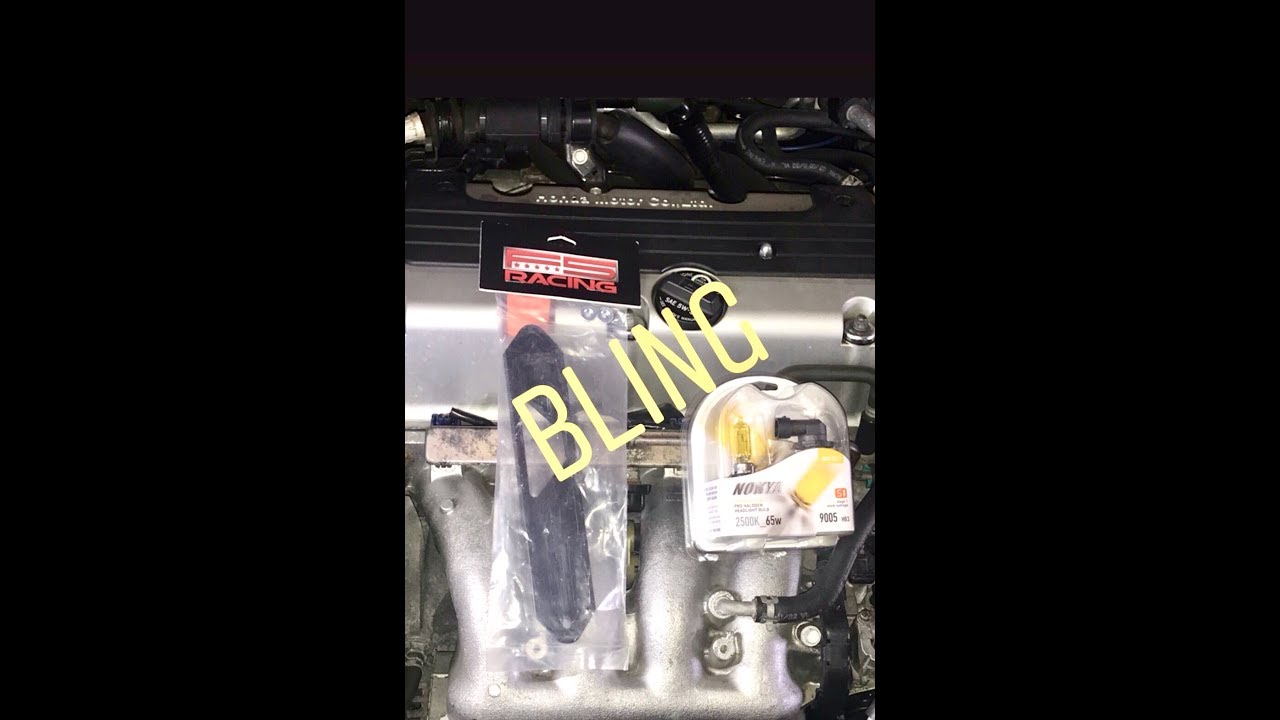 2005 ACURA RSX TYPES BATTERY TIE DOWN AND NOKYA HYPER YELLOW BULBS