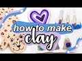 How to make CLAY with things you have AT HOME! + easy air dry clay projects