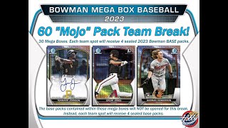 2023 Bowman MEGA BOX 60 MOJO PACK Team Break #1 eBay  06/02/23