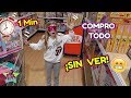 COMPRO TODO LO QUE TOQUE CON LOS OJOS VENDADOS CHALLENGE en 1 Minuto 😱 Reto con 1 SENTIDO MENOS