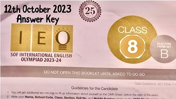 IEO 2023-24 Class 8 question paper with answer | SOF English Olympiad grade 8 solved paper set B