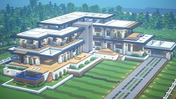 Minecraft: Modern Mansion Tutorial | Architecture Build #13