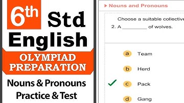 Nouns & Pronouns | Olympiad 6th Std English | Practice,Test | Olympiad Exam Preparation