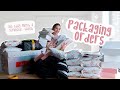 packaging 60 scrunchie and merch orders, 8th bday launch, vlog, small business, etsy, shopify