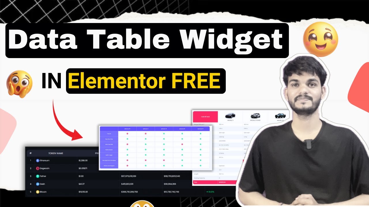 How to Create Data Tables in Elementor FREE ~ Data Table Widget in ...