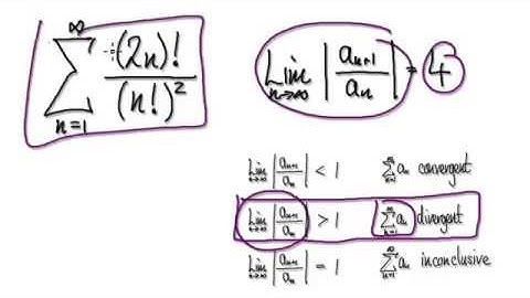 Video 2593 - Ratio Test, Convergence, Series -  (n!)^2/(2n)! - Practice (2/2)