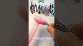 DIY Cotton Candy Earrings 🍭💕 #handmade #cottoncandy #earrings #diy #shorts