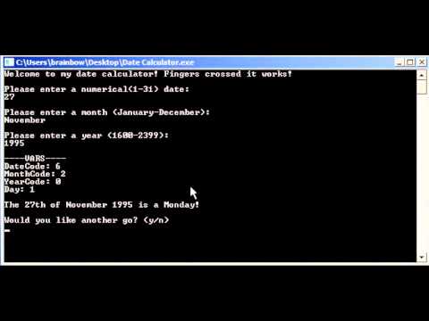 C++ Weekday Calculator
