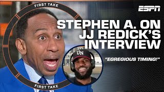 Stephen A. remains CRITICAL of the LeBron James-JJ Redick podcast optics 👀 | First Take
