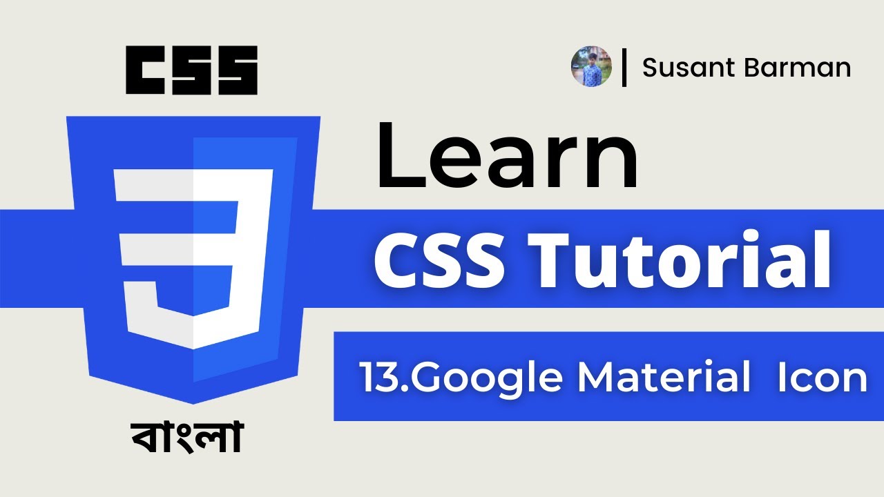 Css Bangla Tutorial [14] | Google Material icon | How to Use Google ...