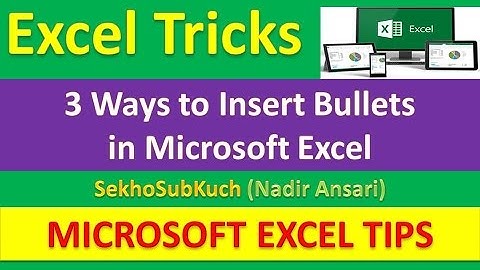 3 Ways to Insert Bullets in Microsoft Excel : Excel Tips and Tricks [Urdu / Hindi]