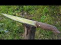KNIFE MAKING: A STRAIGHT SHARP-EDGED MACHETE || MACHETES || SUPER SHARP KNIFE || LEAF SPRING KNIFE