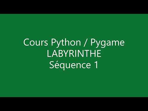 Création de jeu vidéo 2D en python et pygame, Labyrinthe 1/11 - YouTube
