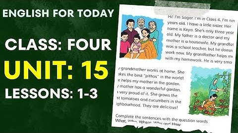 Class 4 English || Unit 15 lesson 1-3 || Sagar and His Family || 2025 | ৪র্থ ইংরেজি পৃষ্ঠা ৩০