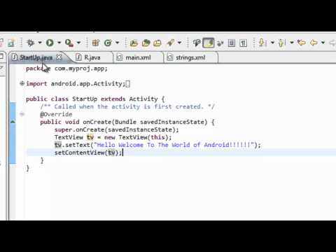 Android Tutor   8   Creating Android Application Without xml File