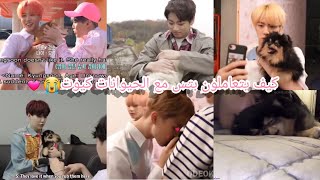 كيف يتعاملون بتس مع الحيوانات كيوت how  bts treats animals