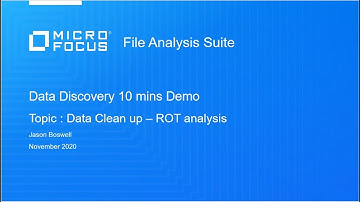 FAS Data Discovery Data Clean up ROT Analysis 10 min Demo