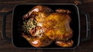 Roasted Chicken With Wild Rice Mushrooms Recipe Traeger Wood Fired Grills