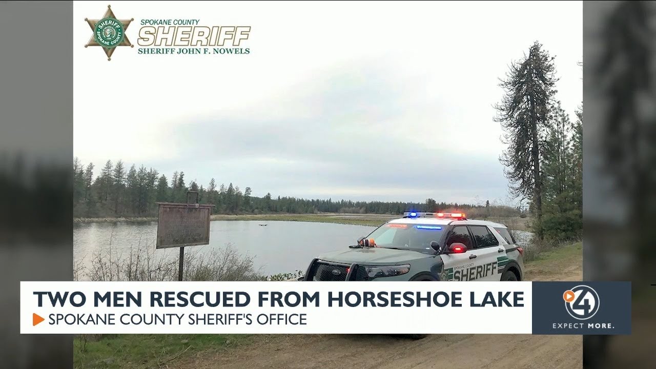 Two men saved after canoe capsizes on Horseshoe Lake - YouTube