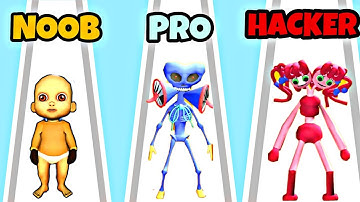 How Do NOOB💩 VS PRO😎 VS HACKER👹 Complete Level In Merge Master Blue Monster