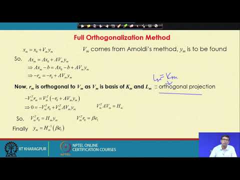 Lecture 45: Iterative methods for solving linear systems using Krylov ...