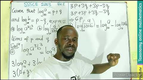 SSSCE 2003 Elective mathematics: Logarithms involving algebraic terms