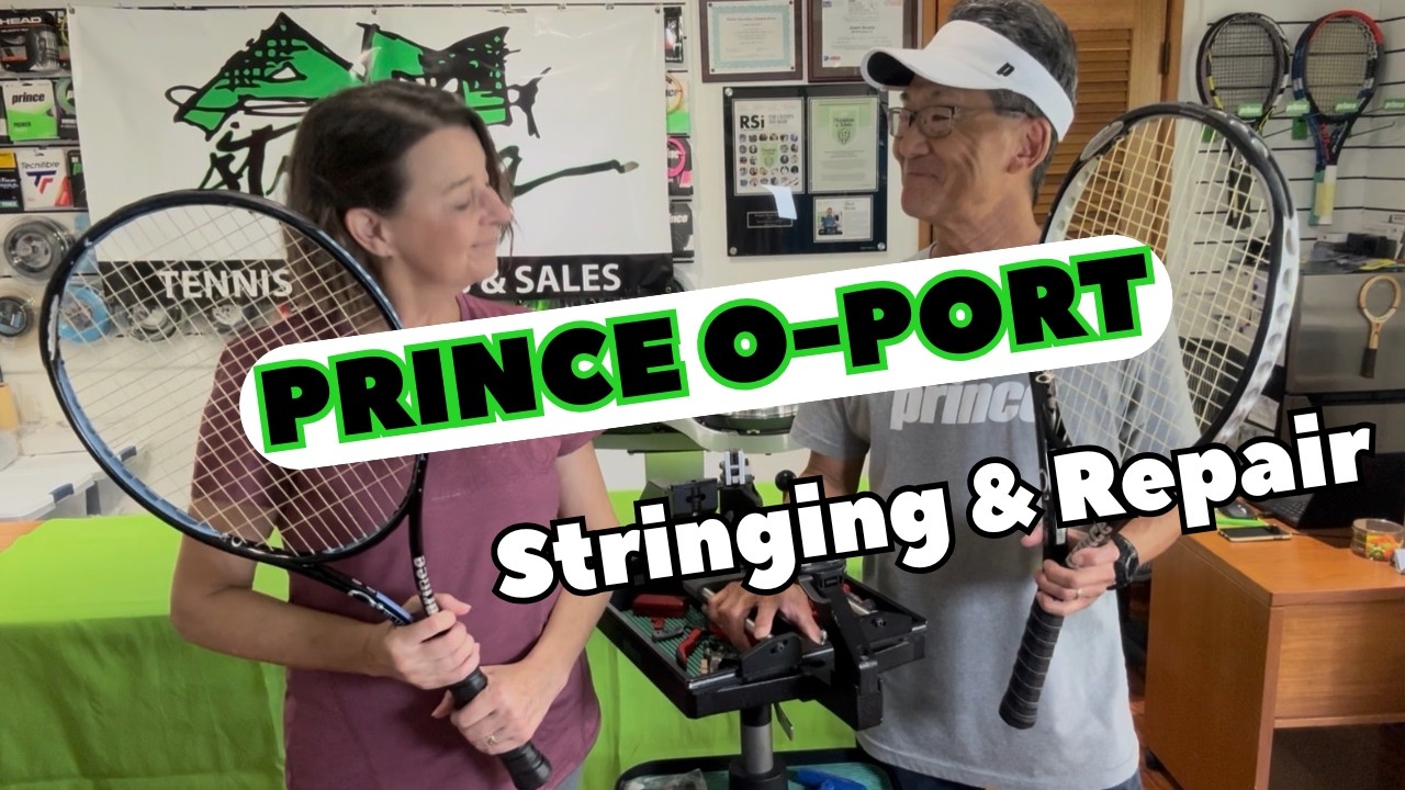 Racquet Stringing [Prince O-Port Stringing & Repair] - YouTube