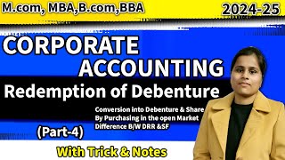 Redemption Method By Conversion Into Share & By Purchase In Open Market. Difference Bw Drr & Sfdrf