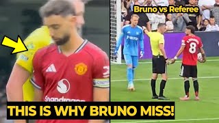 Referee BUMPS into Bruno Fernandes before his missed penalty against Fulham | Man Utd News
