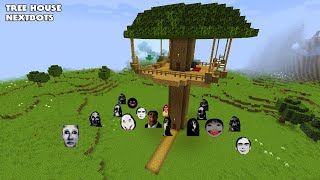 SURVIVAL TREE HOUSE WITH 100 NEXTBOTS in Minecraft - Gameplay - Coffin Meme