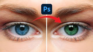 How To Change Eye Color In 30 Seconds With Photoshop | #photoshoptricks | #shorts