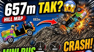 Mini Bus 657m 😱 Last Me Kya Hua? 💥” || Hill climb racing game play video screenshot 3