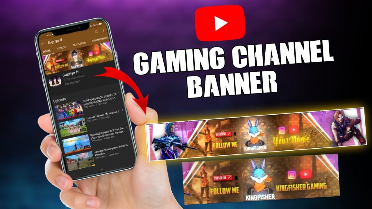 Make gaming channel banner andoroid | How to make YouTube banner | how to make gaming channel banner