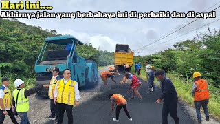Hari Ini‼️Akhirnya jalan yang berbahaya Ini diperbaiki dan di aspal