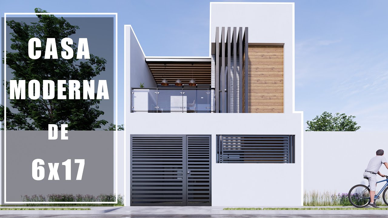 CASA MODERNA EN TERRENO PEQUEÑO DE 6X17 CON DOBLE ALTURA | 3 RECÁMARAS ...