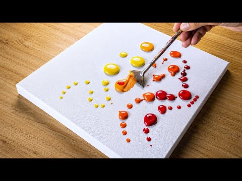 Easy Acrylic Painting / Simple Fan Brush Painting Technique For Beginners