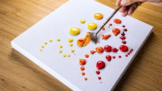 Easy Acrylic Painting / Simple Fan Brush Painting Technique For Beginners 