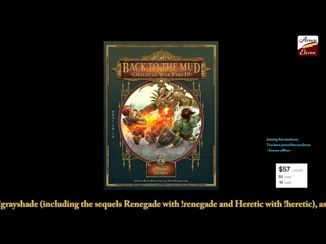 Arv streams Day 90 of D&D with I&B: Eberron--Oracle of War: Back to the Mud, Part Three!