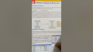 chapter -5 Advance Features in Ms Access Explain the video