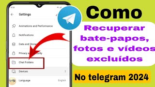 Como recuperar bate-papos, mensagens, fotos e vídeos excluídos do Telegram 2024 ||