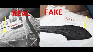 Puma Cali Real vs Fake. How to spot counterfeit Puma Cali Selena Gomez sneakers