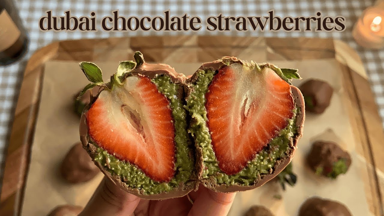 Dubai Chocolate Covered Strawberries ♡ Bake With Me