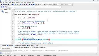 C 10:  Convert a number to string, and show it in 3 decimal places without rounding