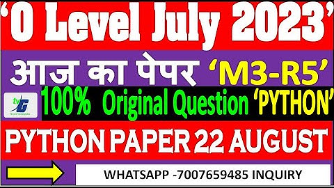 M3-R5 22 AUGUST Question Paper Solution JULY 2023 PYTHON  O Level July-August Paper Solution m3-r5.1