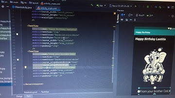 Design a Birthday Card Using xml(extensive markup language) in android studio. By Allo